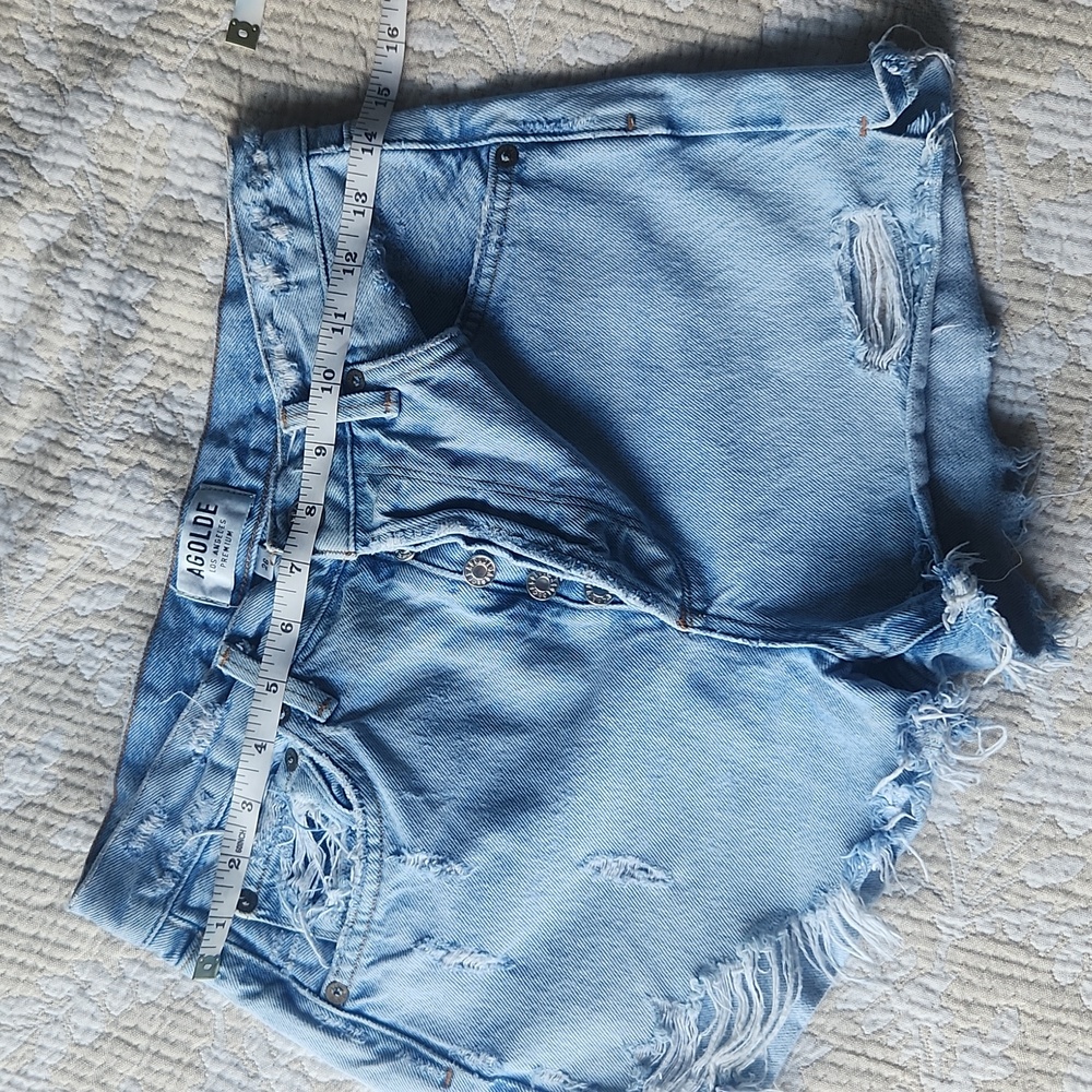 Agolde distressed denim shorts